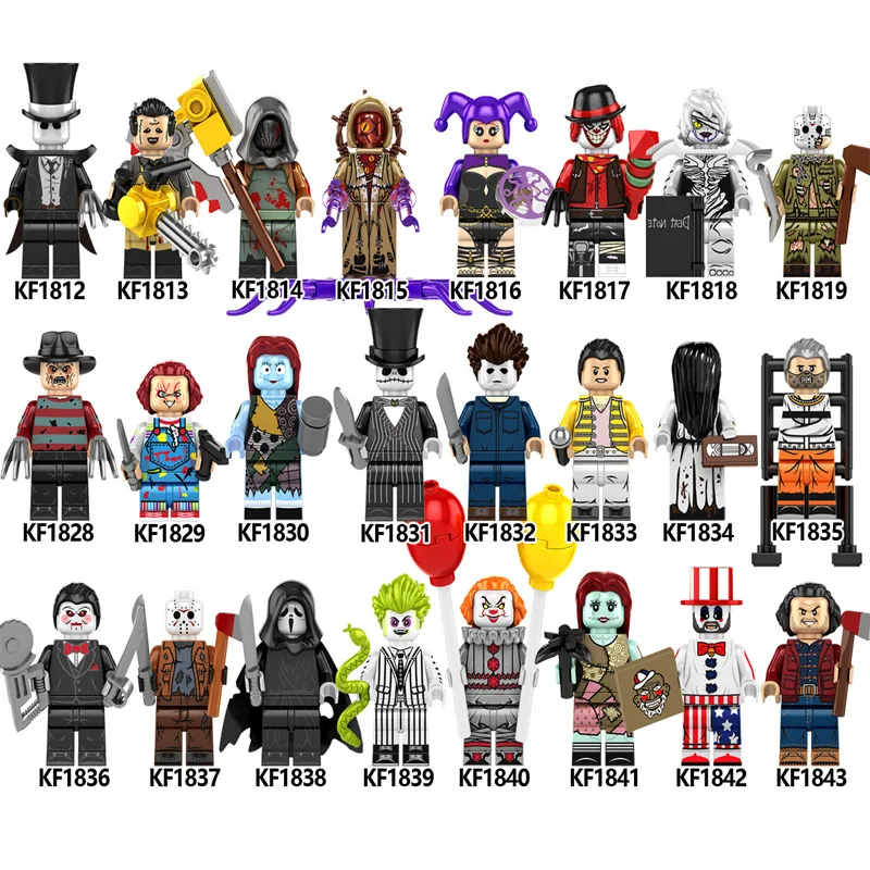 

Hot Toys Mini Figures Horror ToysSelling Pumpkin Man Witch Vampire Cartoon Figures Model Building Block Toys Children's Gift