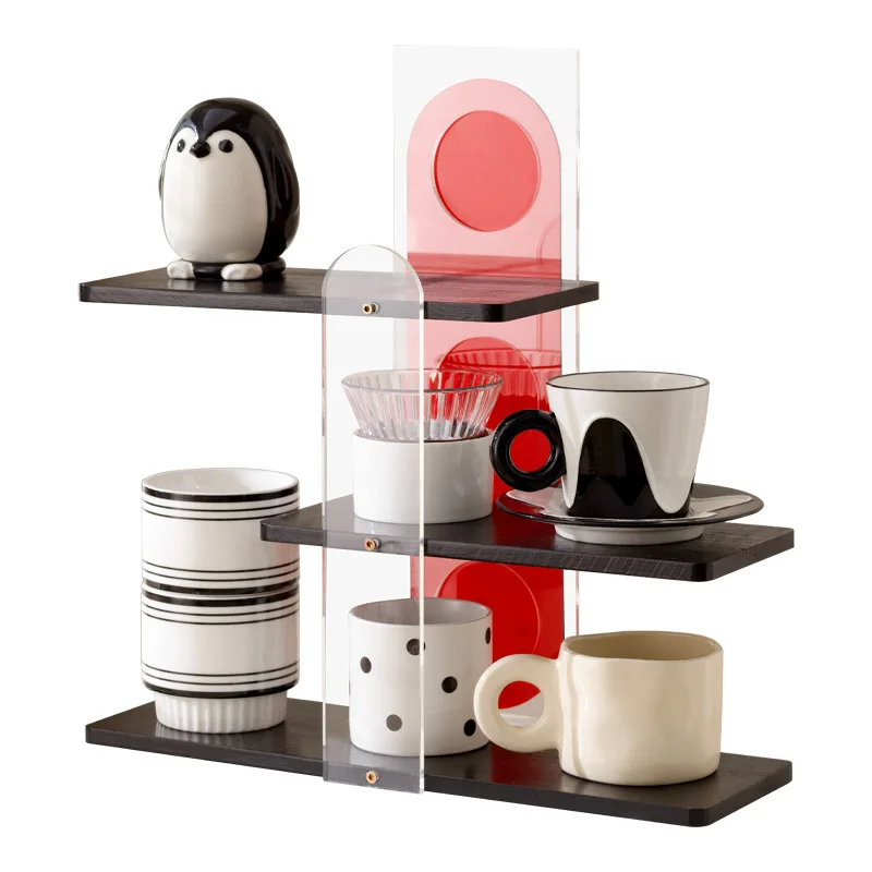 1PC Bamboo + Acrylic Multi-functional Storage Rack Household Countertop Display Rack Shelves Closet Organizer Bathroom Organizer