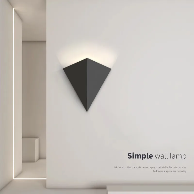 

NEW Postmodern LED Creative Geometric Triangle Wall Light Living Room Background Wall Corridor Bedroom Decoration Bedlight home