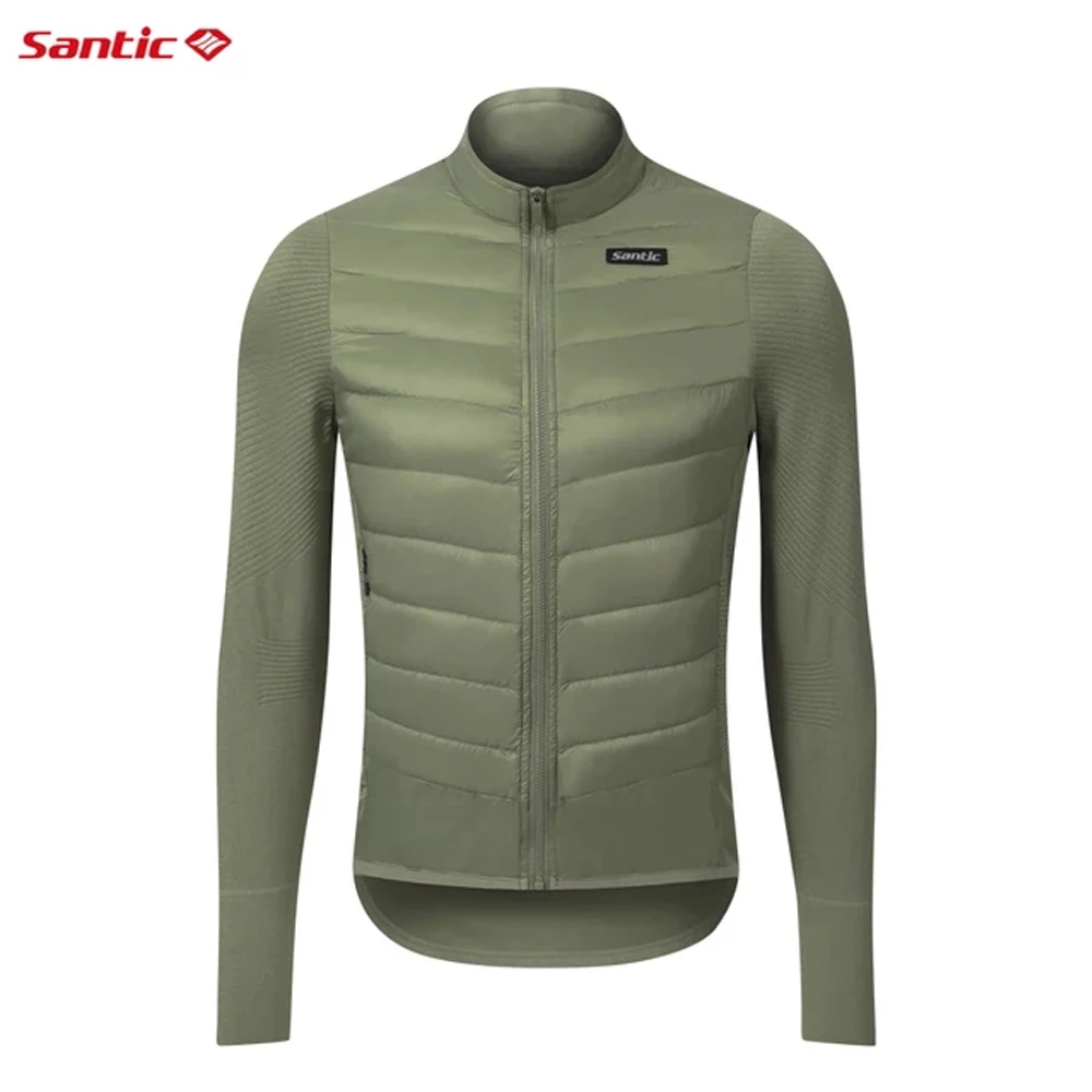 

Santic Men's Cycling Down Long Sleeve Jersey Bicycle Keep Warm MTB Road Lightweight Windproof Long Sleeve Jackets Asian Size