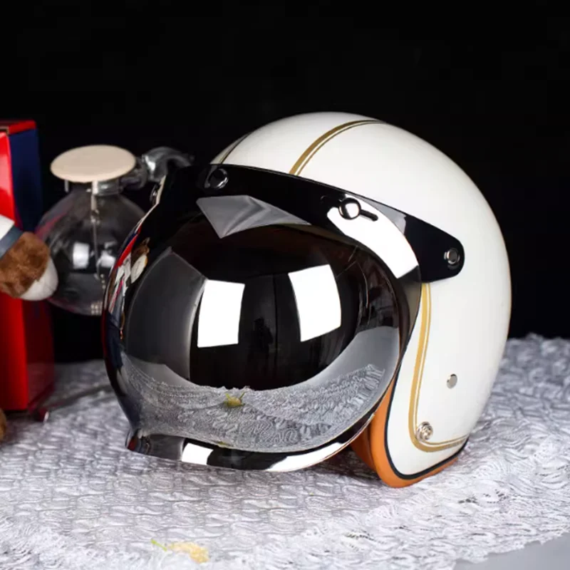 

Сертифицированный двойной безопасный мотоциклетный шлем с открытым лицом 3/4, превосходная защита от ударов и быстросъемным ремнем для городских поездок на работу