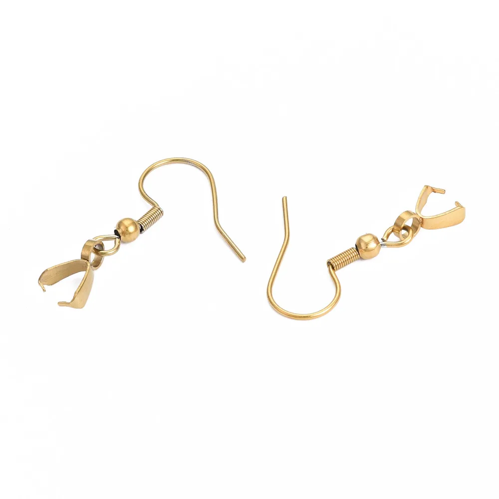 100pcs 304 Stainless Steel Hooks Ear Wire with Ice Pick Pinch Bails for DIY Dangle Earring jewelry making accessories, Pin:0.7mm