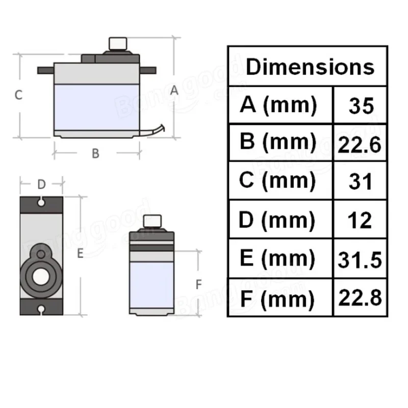 4PCS MG92B 13.8g 3.5KG Torque Metal Gear Digital Servo for RC Model Drone Airplane Helicopter Car Boat Robot DIY Parts