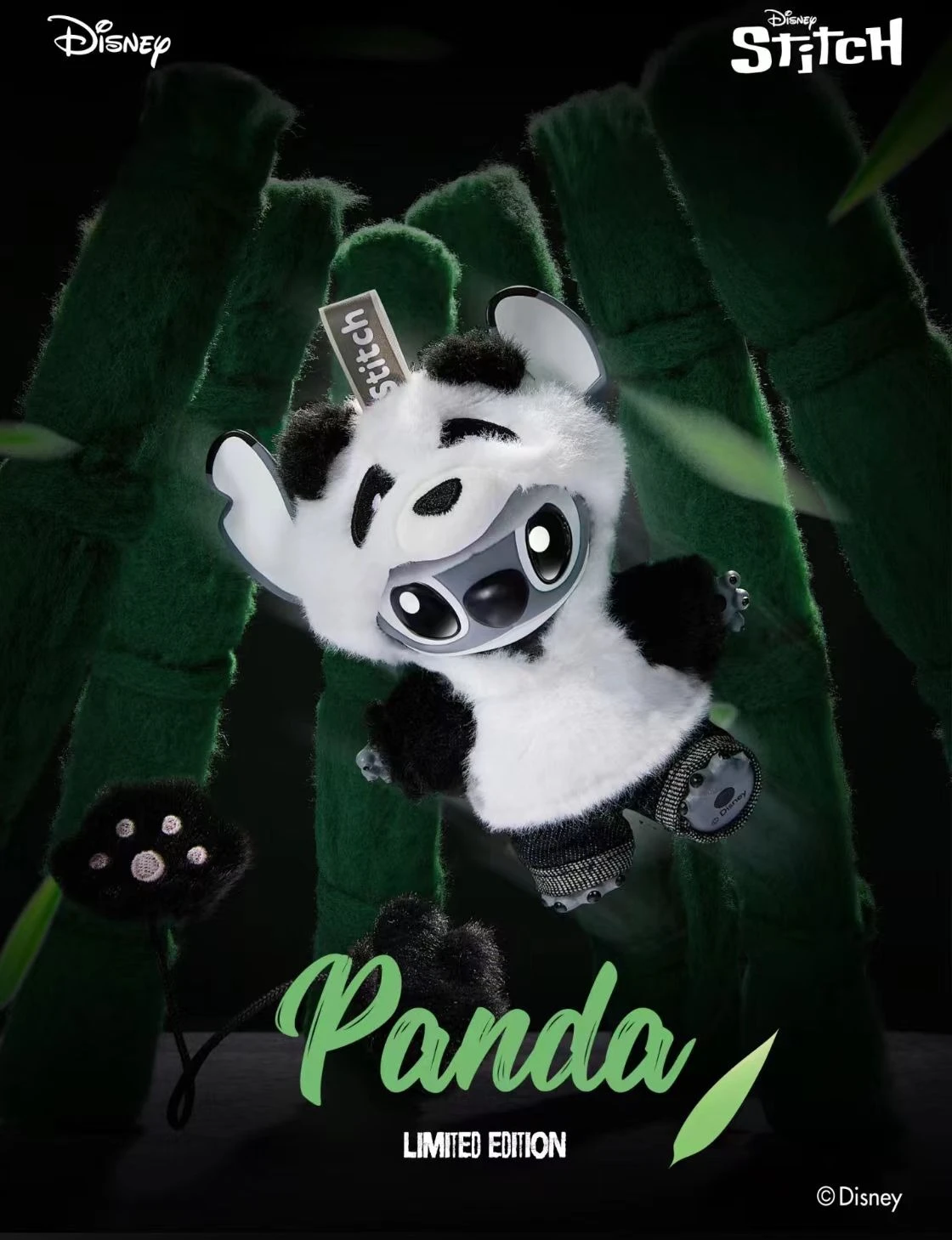 

Miniso Disney Stitch GenZ Street Limited Edition Panda Plush Keychain Cute Cartoon Bag Keyring Pandent Accessory Decoration Gift