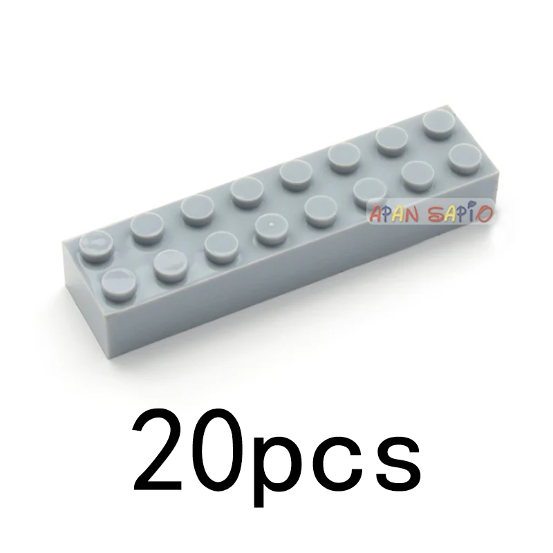 

20PCS/lot Building Blocks DIY thick 2x8 Dots 16Color Bricks Size Compatible With 3007 bricks kids Educational Toys for children