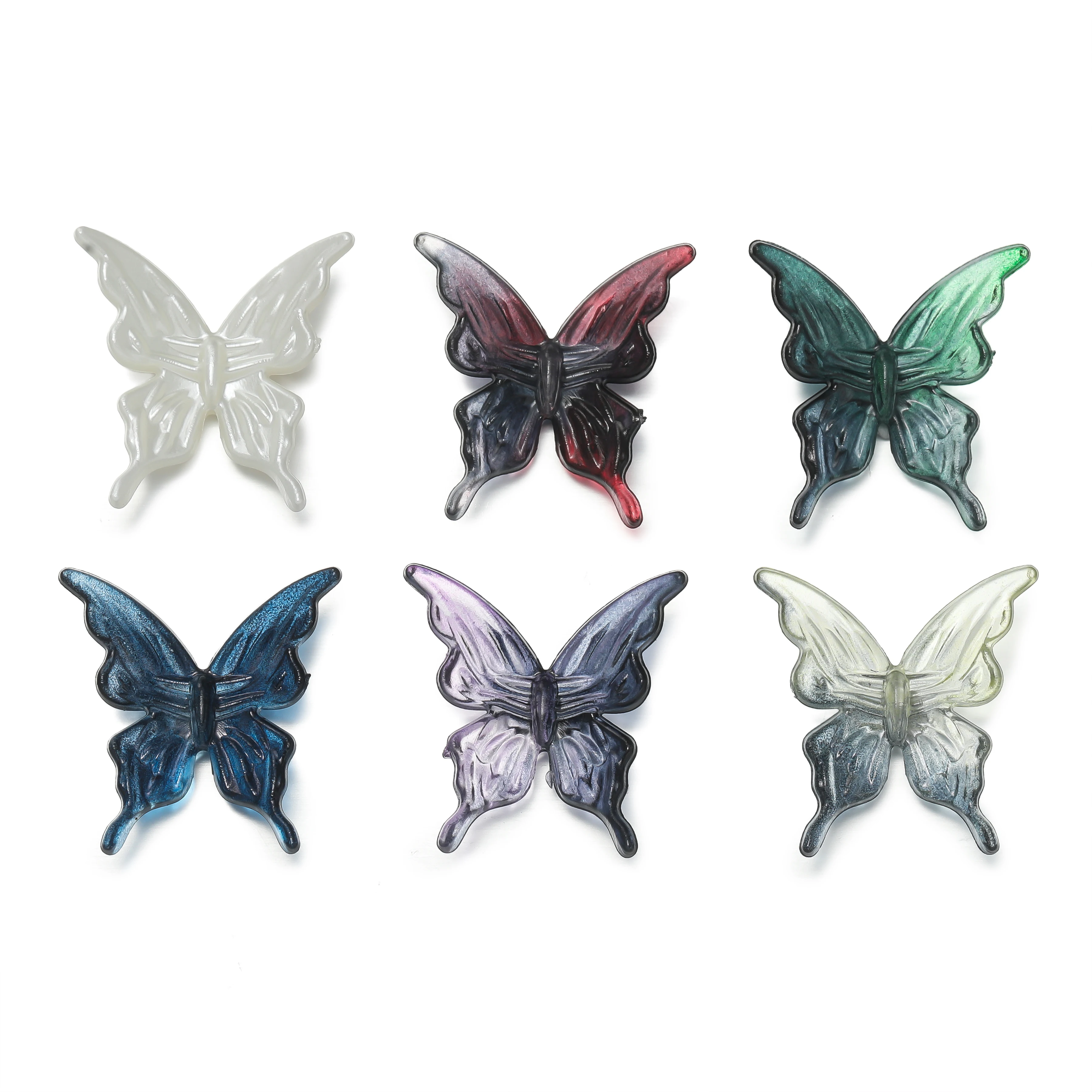 10 ピース/ロット 2 色蝶アクリルビーズルーススペーサービーズジュエリー Fingdings マーキング DIY ネックレスブレスレットアクセサリー