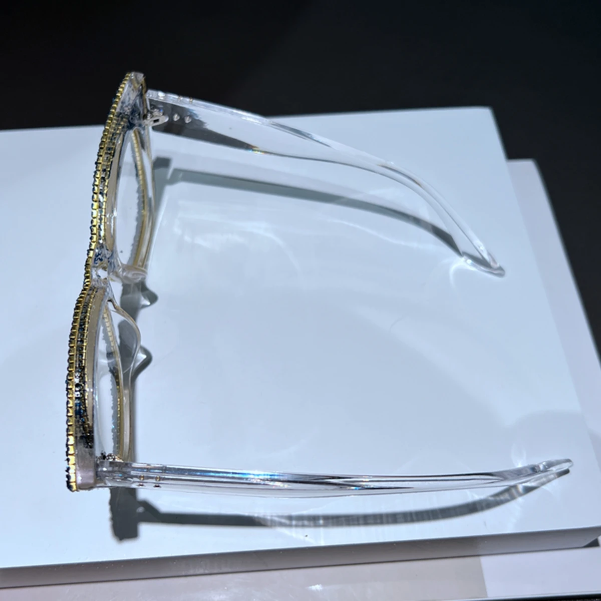 Handmade Mix Stones Decoration Cat Eyes Women Anti Blue Glasses Computer Frame Optical Lenses New Arrival 2024