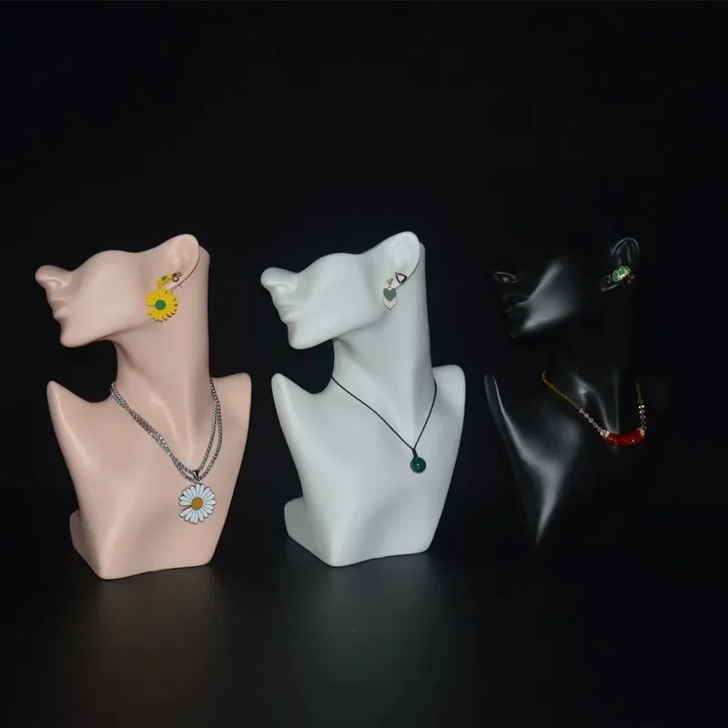 High End Half Face Jewelry Display Mannequin White Abstract Head Model for Necklace Earrings Store Window Showcase Props