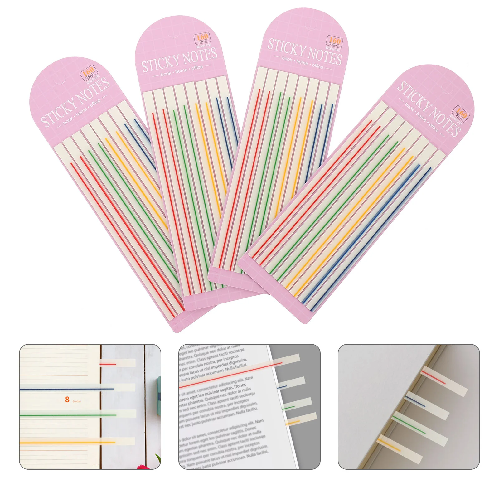 

4 Books Very Fine Fluorescence Tabs for Annotating Aesthetic Pet Colored