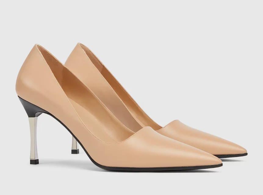 

2026 Spring/Summer New Women's Black Nude Colors Pointed Toe Slip-On Elegant High Heels Contrast Color Heels Fashion Sexy Pumps