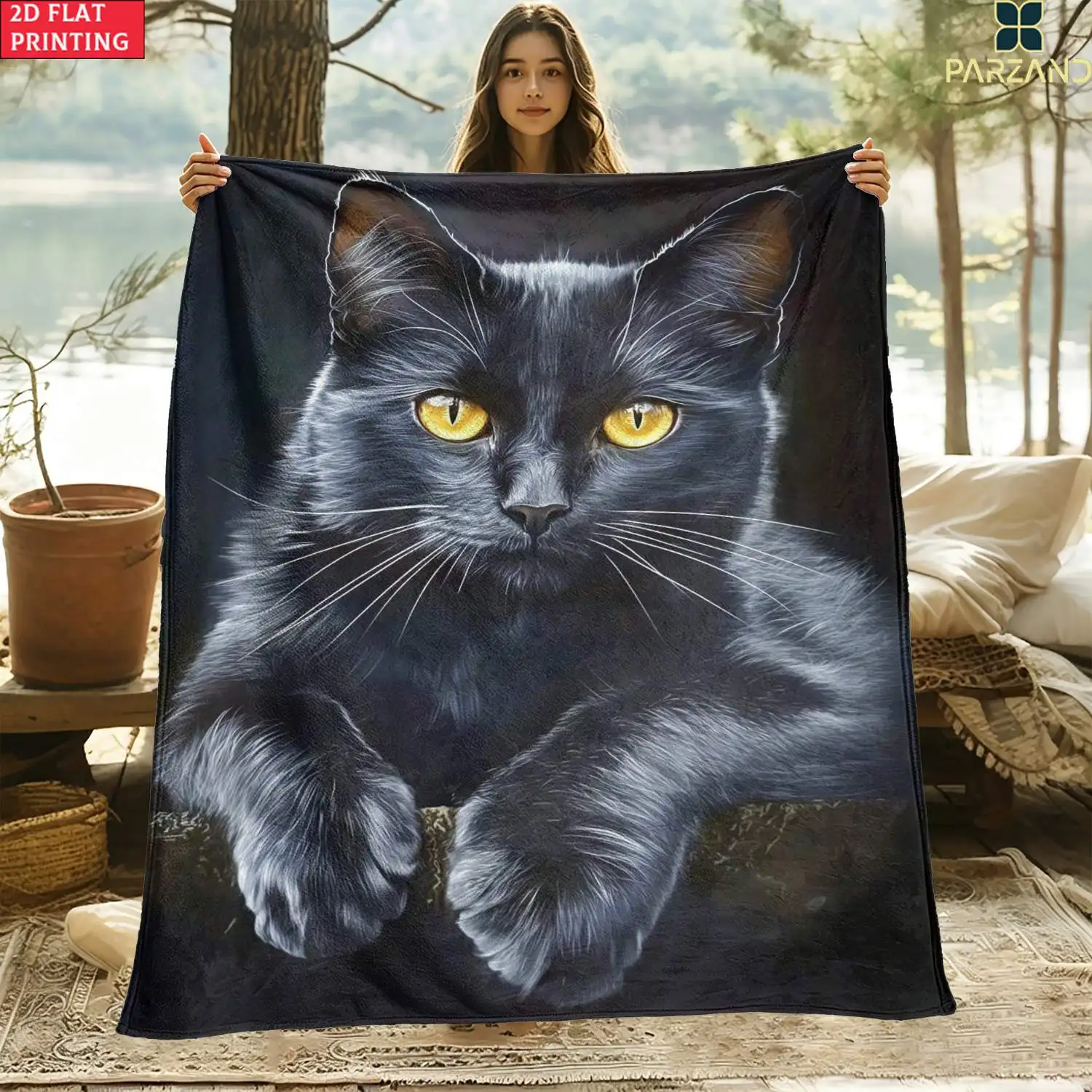 Ultra Soft Realistic Cat Portrait Throw Blanket for Pet Lovers Home Decor Modern Digital Art Animal Gift Cozy Bed Throw Rug