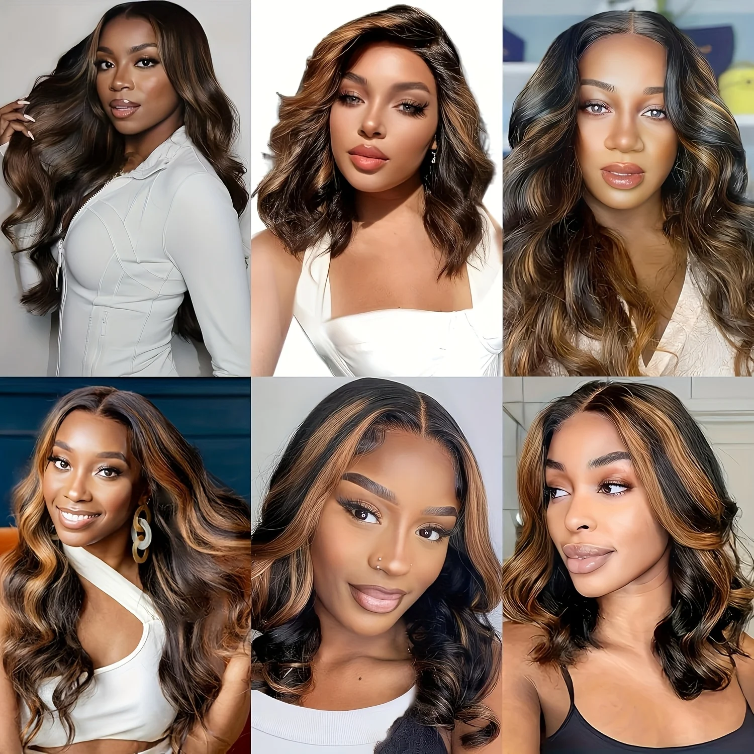 P1B30 Body Wave Highlight Ombre Human Hair Wigs 230 Density 13x6 HD Lace Frontal Wigs Pre Plucked Brazilian 13X4 Lace For Women view 7