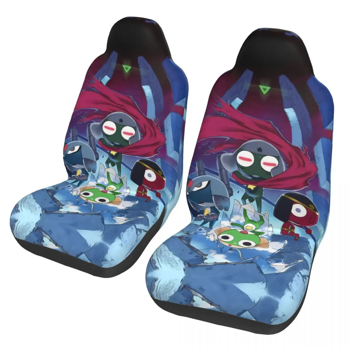 Sgt Frog Keroro Comedy Universal Car Seat Cover Off-Road Women Frog-Like Alien Anime Car Seats Covers Polyester Car Styling