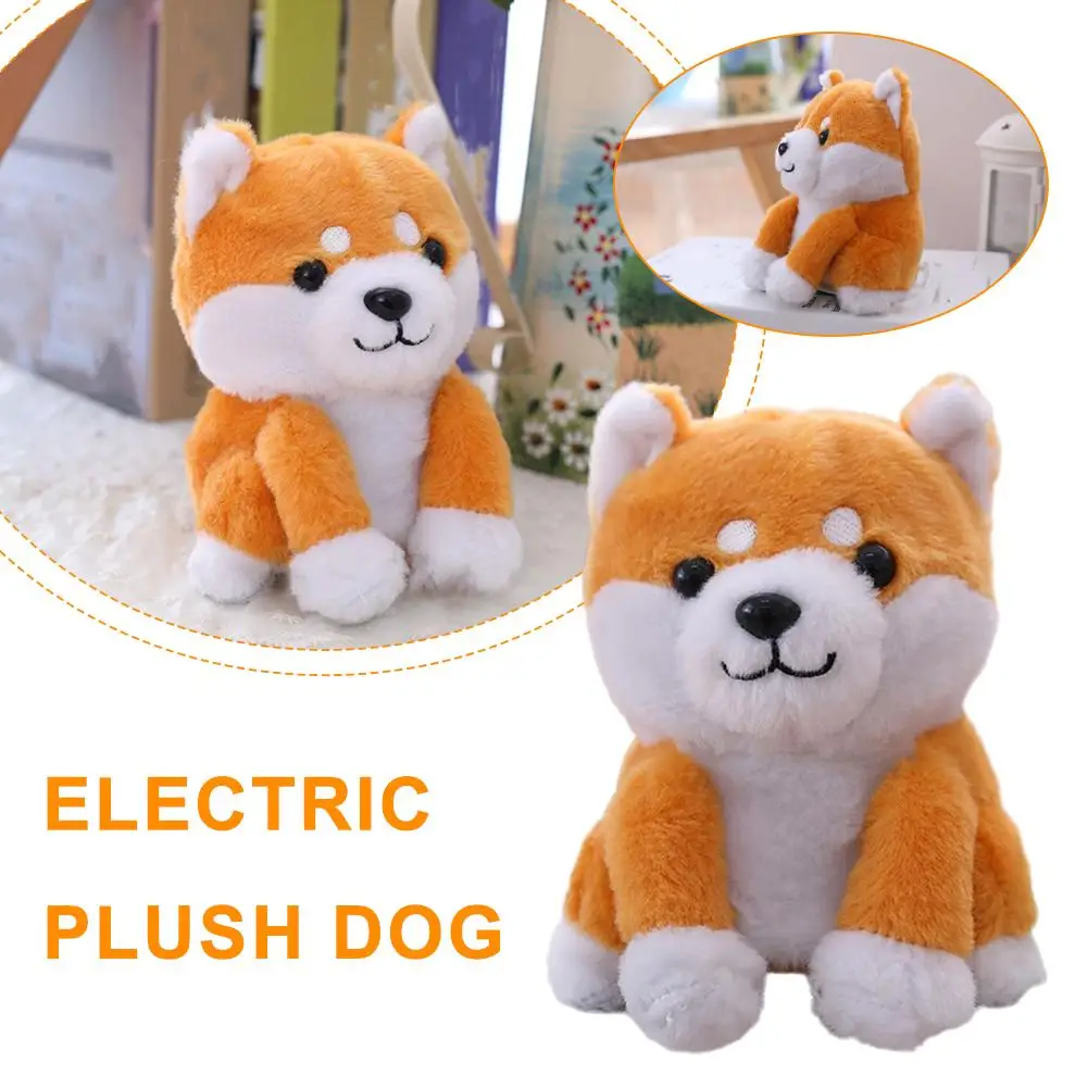 Lindo eléctrico esponjoso Shiba Inu perro de peluche Adorbale animales de peluche cachorro peluches muñeca Kawaii juguetes suaves para niños para niñas B V3Q8