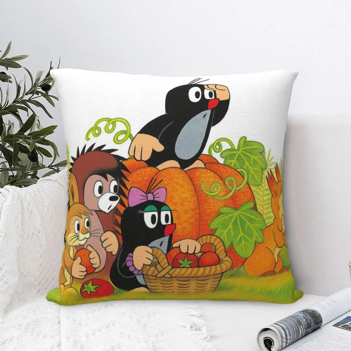 Friends Look Throw Pillow Case Krtek Cartoon Cushion For Home Sofa Chair Decorative Hug Pillowcase