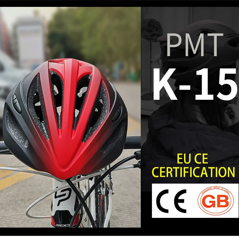 PMT K15 Bicycle Helmet Mips System Ultralight Intergrally-Molded Road Mountain Bike DH Sports Riding Helmet Cycling Safety Hat