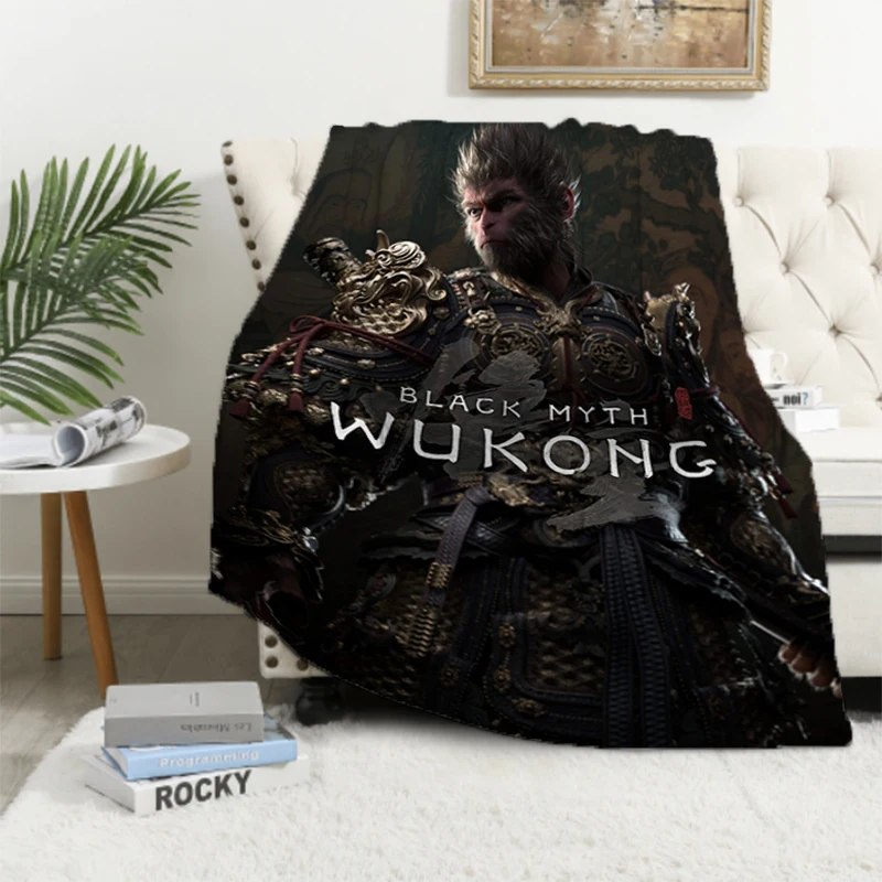 Sofa Blankets for Bed Black Myth: Wukong Summer Comforter Child Blanket Furry Throw & Throws Double Fluffy Soft Decorative Anime