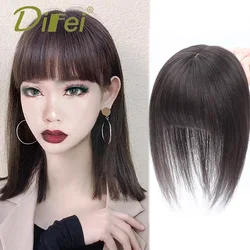 DIFEI-Pinzas de pelo sintético para mujer, postizo de bloque de reedición, Clip negro Natural en la cabeza, peluca de cierre, 25-35CM