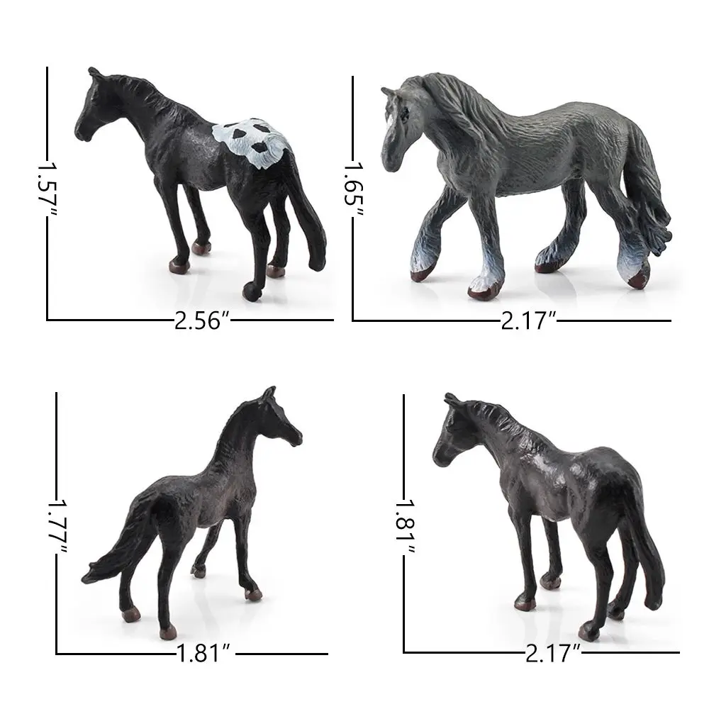 Modelo de caballo simulado, Mini figuras estáticas para niños, juguete realista, figuras de poni, Animal, Club de caballos, adorno de pastel