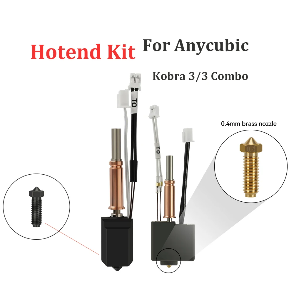 

For Anycubic Kobra 3 Combo Hotend Nozzle Thermistor Heating Tube 24v 50w Heater Block For Anycubic Kobra3 Replacement parts