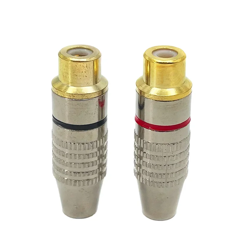 5/20PCS RCA Female Jack Plug Connector Solder Audio Video Adapter RCA Female Balck Red Convertor Gold Plated For Coaxial Cable