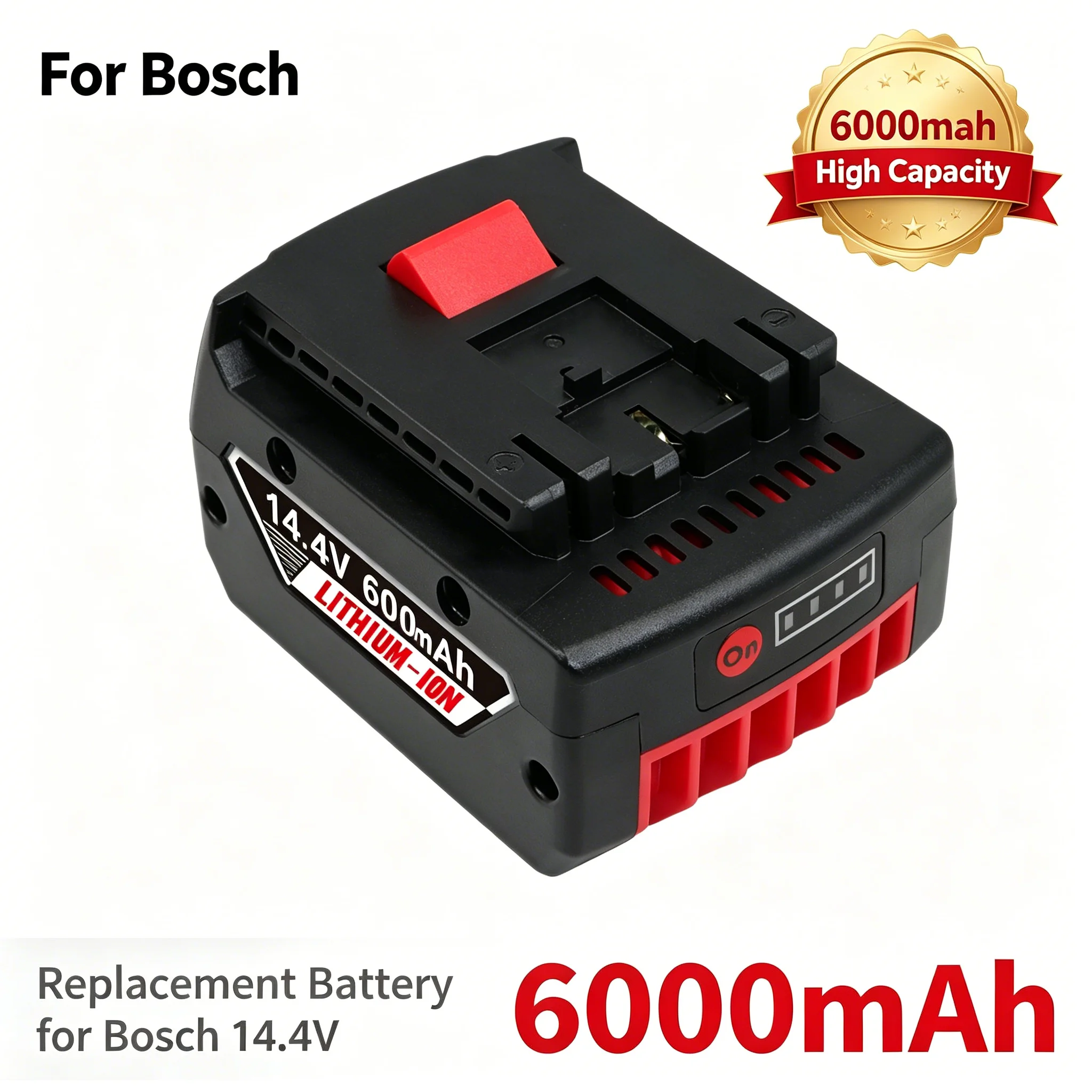 

Replacement Battery for Bosch BAT607 BAT614 14.4V 6000MAh Li-ion, Fit Bosch GSR14.4-2-LI GSR 1440-LI Cordless Drill