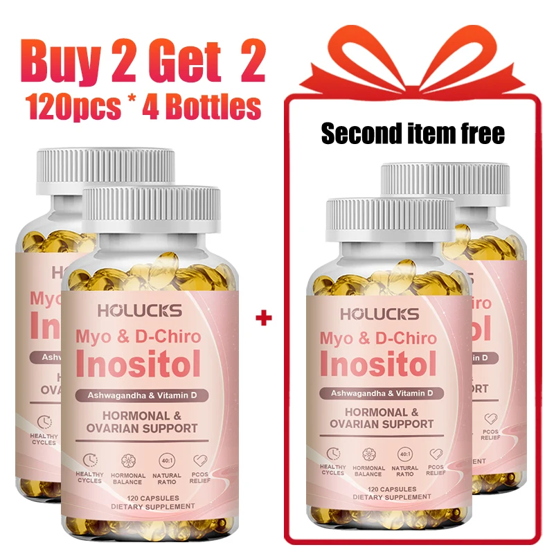 

Premium Myo & D-Chiro Inositol Capsules, with Ashwagandha Root, for PCOS Symptoms, Weight Management & Wellness, Gluten Free