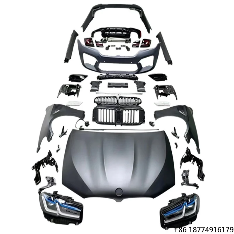 

For 2010-2017 F10 Upgrade to 2022 Latest G30 LCI M5 Looks Full Body Kits With Lights Hood and Fender