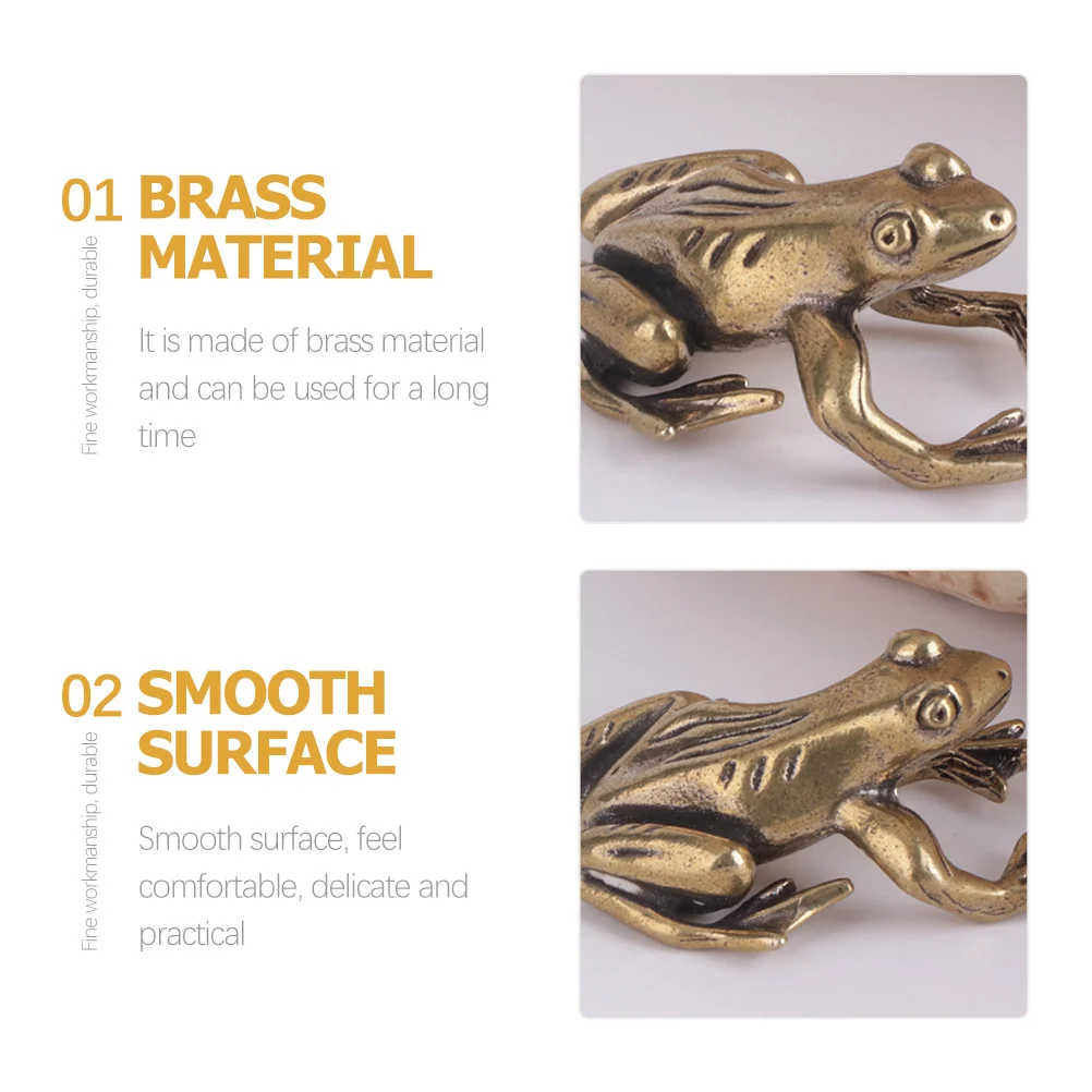 

2pcs Frog Brass Outdoor Frog Tea Pet Vintage Desktop Ornament For Home Garden Decor Multipurpose Decor Aesthetic