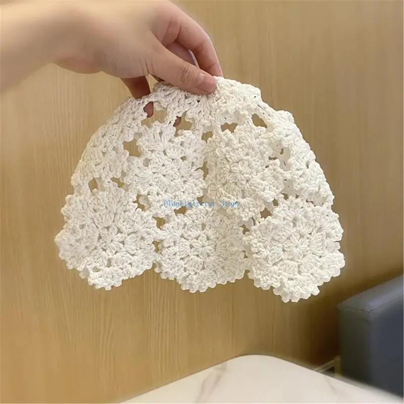 652B اليد محبوك قبعة صغيرة مجوفة الجمجمة قبعة مريحة والأزياء أغطية الرأس للإناث عطلة ارتداء جميع مطابقة