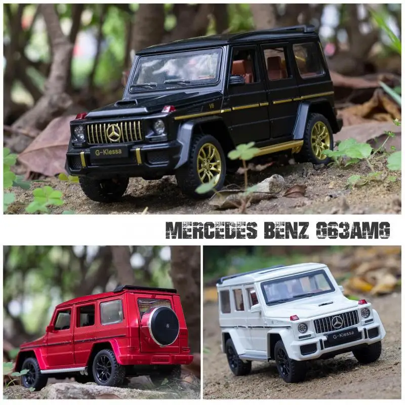 1:32 Mercedes Benz G63 AMG Model samochodu ze stopu cynku Symulacja metalowego samochodu Zabawki dla dzieci Odlewane pojazdy zabawkowe Samochód terenowy A65