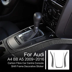 Real Carbon Fiber Car Center Console Gear Shift Frame Decoration Trim Sticker Interior Modified For Audi A4 B8 A5 2009-2016