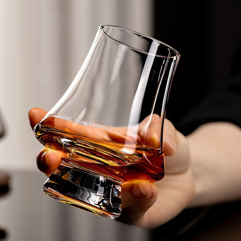 Crystal Glass Whiskey Tasting Cup Tulip Shape Snifter with Slim Waist for Brandy Wine