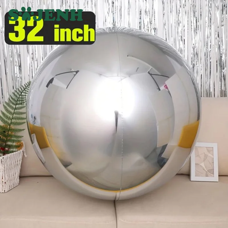 32inch Silver Gold 4D Sphere Decorative Balloon For Birthday Party Wedding Valentine's Day Baby Shower Decora Floating Balloon