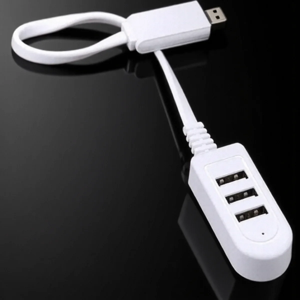 

30cm/120cm 3-Port USB Hub with Built-in Cable Portable Data Hub Extender Cord Charging Power Port for Charging Devices