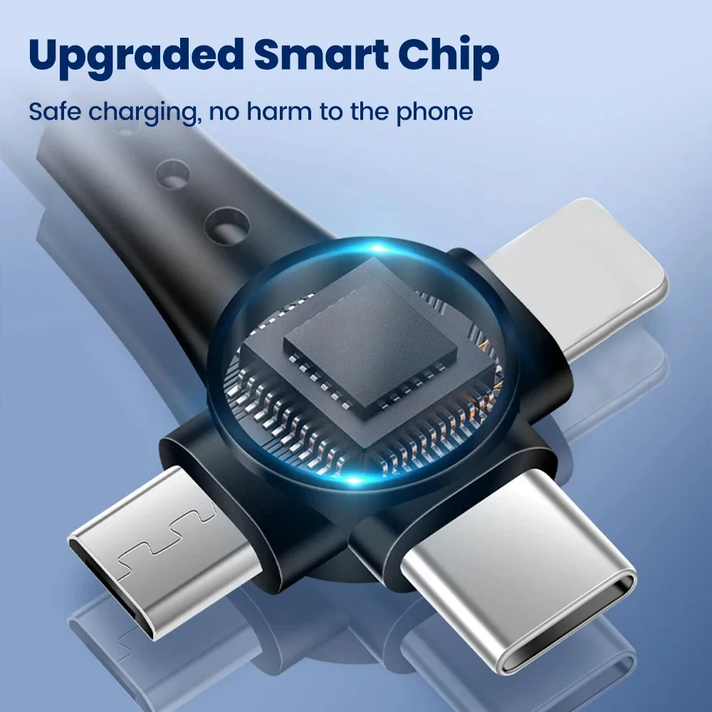 3 In 1 Usb Fast Charging Cable 6a 1.5m Car Spring Data Cable Suitable For Iphone Android Extended Telescopic Charging Cable