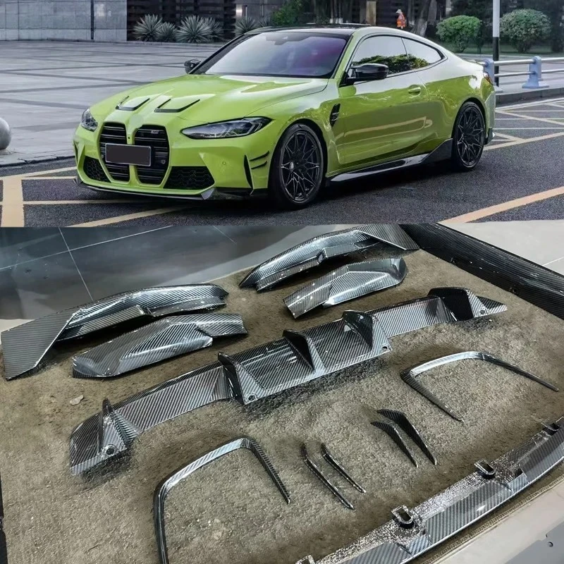 

for BMW G80 M3 G82 M4 MP Dry Carbon Fiber Front Lip Bumper Rear Diffuser Splitter Side Skirts Hood Vents Cover Body Kit 2021