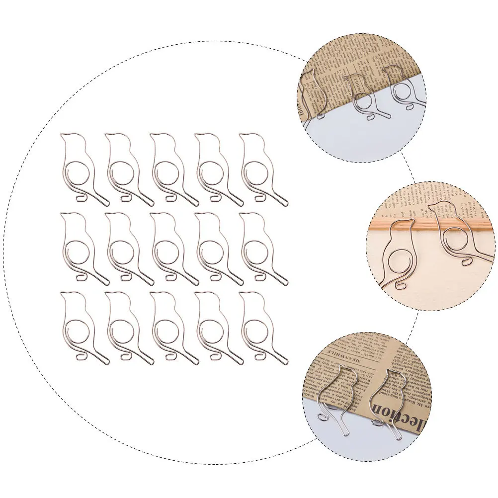 

20Pcs Stylish Bird Shape Metal Clips Strong Hold File Clips for Reports Letters Efficient Office School Household Supplies