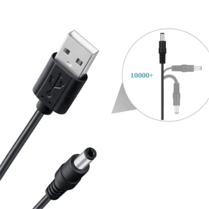 9V USB to DC 5.5*2.1mm Universal Power Charging Cord with 8 Interchangeable Connectors for Router CCTV Camera TV Box Speaker*