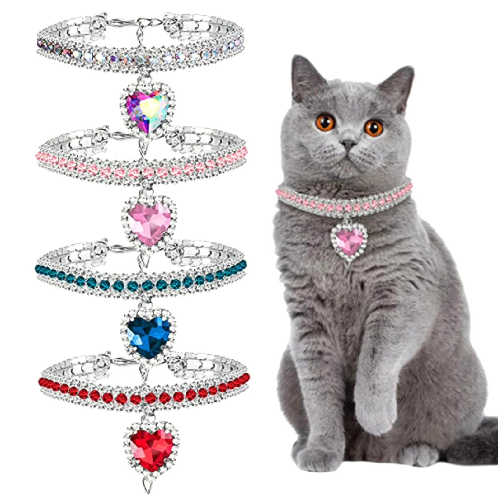 Collar de perlas para boda para gatos y mascotas, Collar para perros con joyas, diamantes de imitación brillantes con tachuelas, Collar de boda, accesorios para disfraz, accesorios para fotos