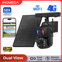 INQMEGA 6K 50X ZOOM 4G Solar Security Camera PIR 12M Human Detection Color Night Vision WiFi PTZ Waterproof Camera