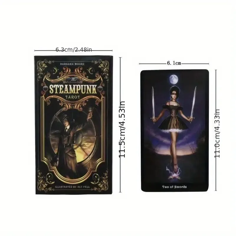 Steampunk Tarot Cards - 78pcs Deck for Unlocking the Future, Perfect for Family Party Entertainment Game Ideal For Beginners