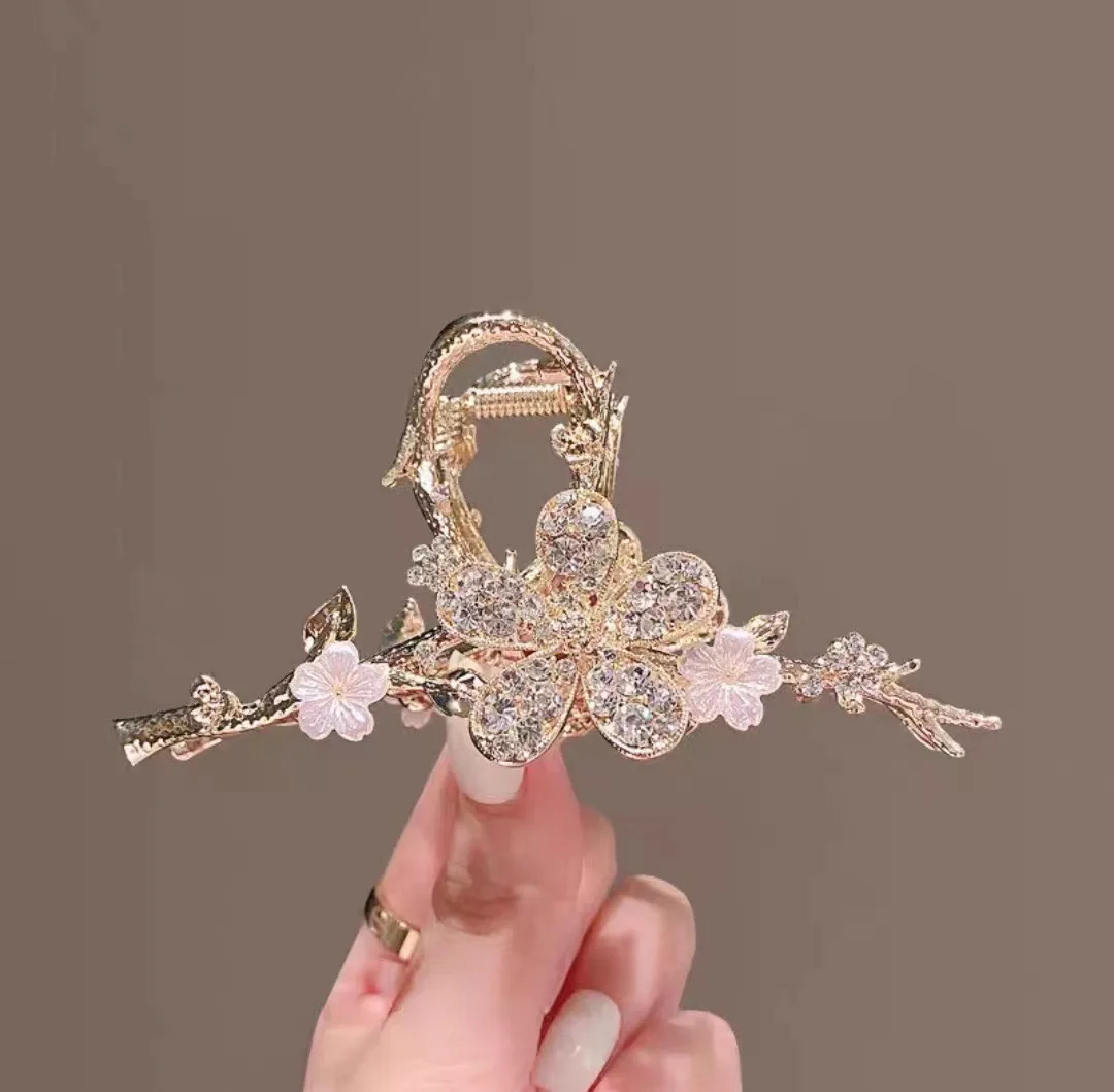 Blumen-Haarklammer für Frauen Hochsteckfrisur Dutt Pferdeschwanz-Halter Große Haarklammer für DIY-Haarstyling-Zubehör – Detail 15