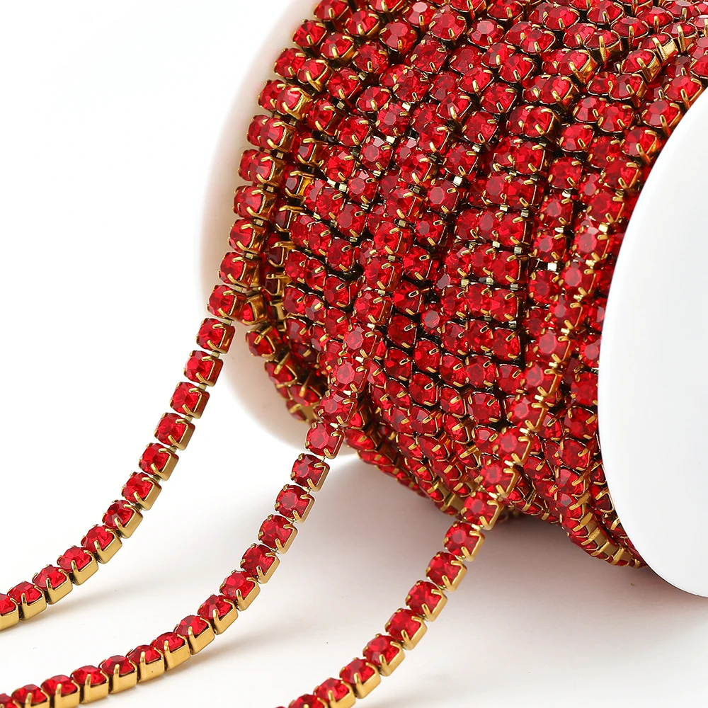 

1 Meter/lot Stainless Steel Claw Rhinestone Crystal Chains Clothes Tassel Chains DIY Jewelry Earring Making Decorative Wholesale
