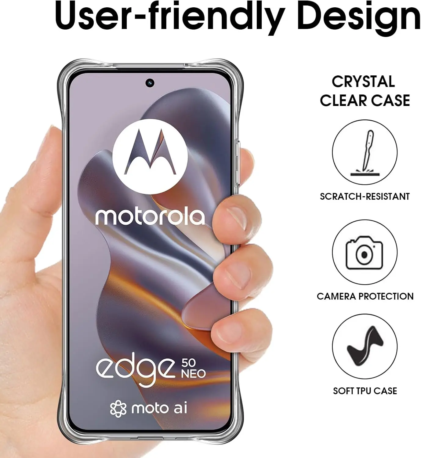 Clear Case For Motorola Edge 50 Neo 5G Transparent Anti-Scratch Soft TPU Protector Cover on Moto Edge50Neo Edge 50Neo Edge50 Neo