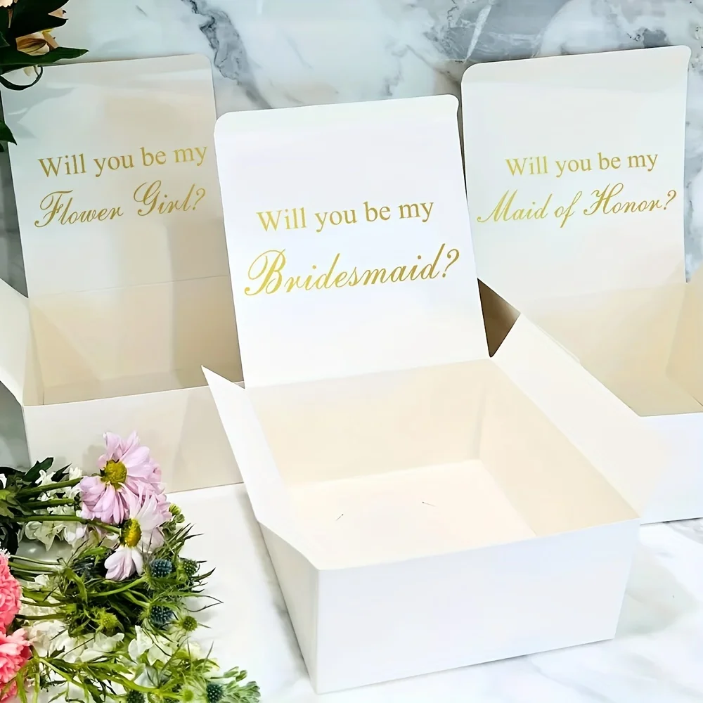 Wedding Accessory Sticker Bridesmaid Gift Box Decals Will You Be My Bridesmaid Quote Removable Vinyl Sticker Wedding Box Decor