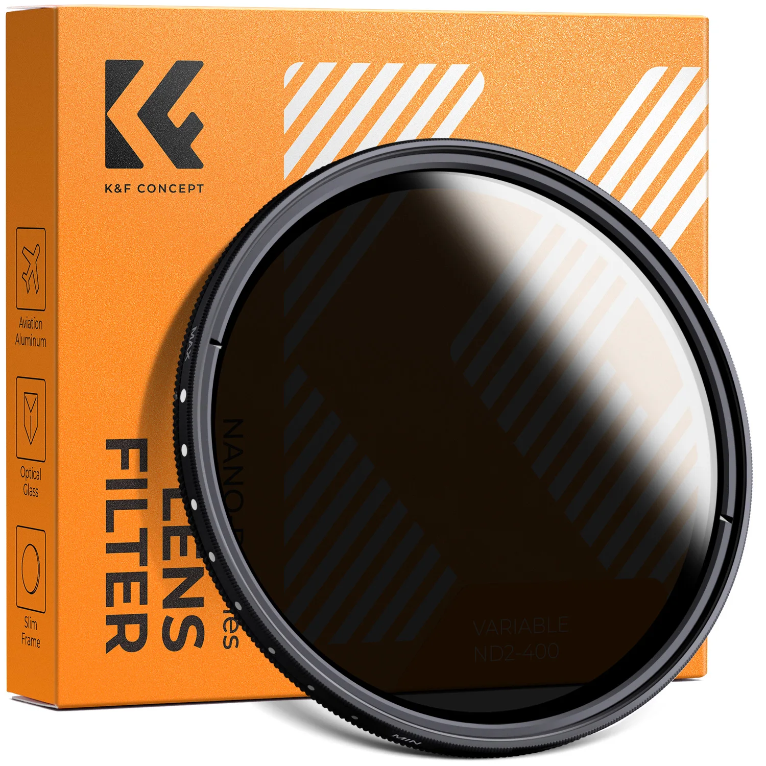 

K&F Concept 37-82mm Variable ND2 to ND400 ND Filter ND Fader Variable Neutral Density filter for Camera Lens 552 67 72 77 82mm