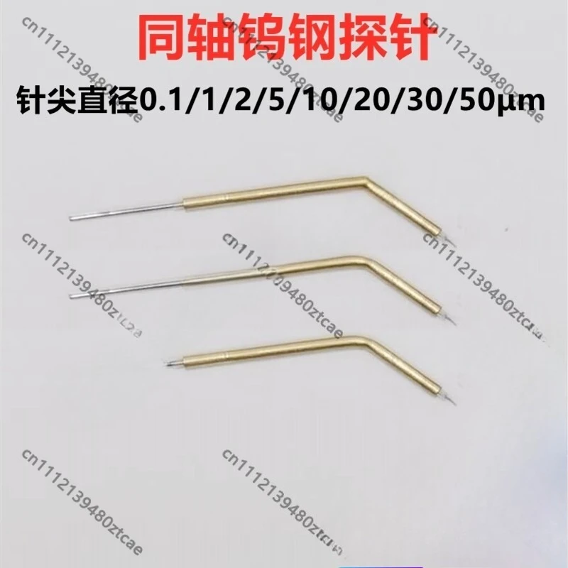 Low Noise Coaxial Kelvin Tungsten Test Probe, High Frequency Low Current 1um Sharp Tip For Wafer Probe Station Testing