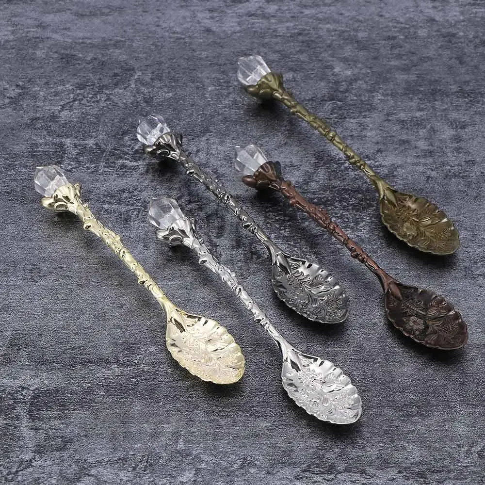 

Vintage Coffee Spoon Dessert Zinc Alloy Tea Ice Cream Accessories Kitchen Scoops Dining Bar