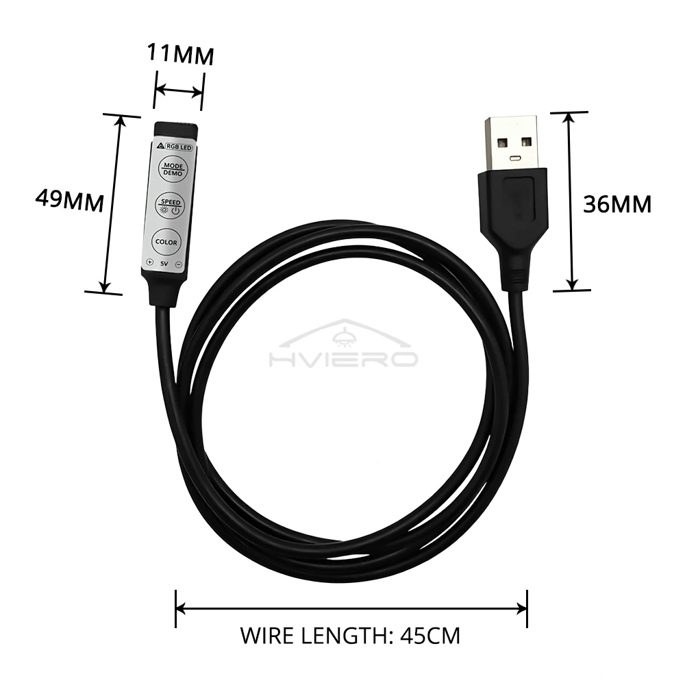 Pengendali RGB DC 5V saklar redup Led, 3Key 4Pin konektor Wanita lampu LED Strip warna 19 Mode dinamis dekorasi pencahayaan rumah